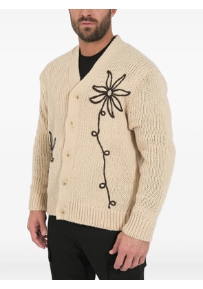NN07 Mika floral-embroidered v-neck jacket - Neutrals
