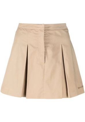Sporty & Rich logo-embroidery mini skirt - Neutrals