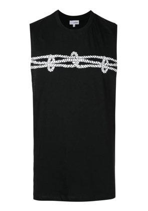 Amir Slama rope-print cotton tank top - Black