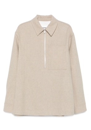 Jil Sander flannel wool polo shirt - Neutrals