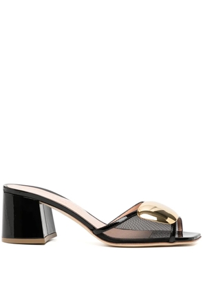 Rupert Sanderson rounded-plaque mid-heel sandals - Black
