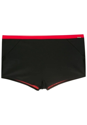 Amir Slama two-tone logo swim shorts - Black
