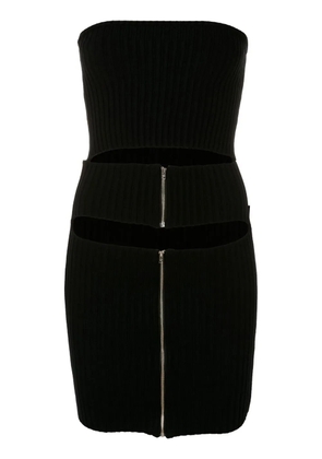 Gloria Coelho cut-out detail ribbed dress - Black