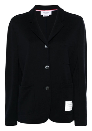 Thom Browne logo-patch virgin wool blazer - Blue