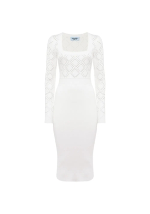 Blugirl diamond-weave square-neck dress - White