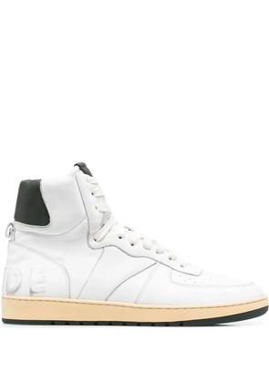 RHUDE high-top leather sneakers - White