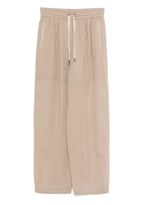 Brunello Cucinelli pleated semi-sheer trousers - Brown