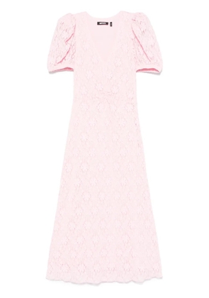 ROTATE BIRGER CHRISTENSEN lace puff-sleeve midi dress - Pink