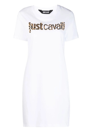 Just Cavalli animal-print logo T-shirt dress - White