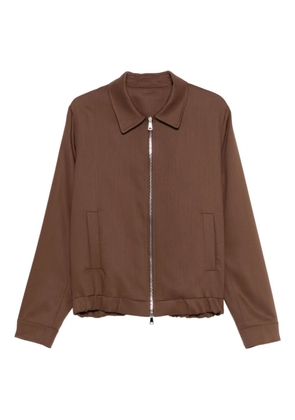 Costumein zip-front collared shirt jacket - Brown