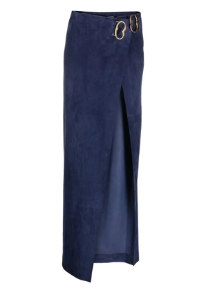 Bally suede maxi wrap skirt - Blue