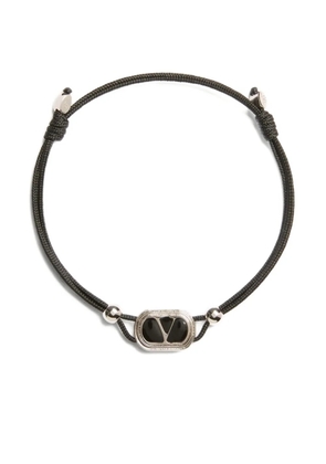 Valentino Garavani V-logo oval-frame bracelet - Black