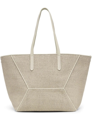 Brunello Cucinelli Techno BC Duo raffia tote bag - Neutrals