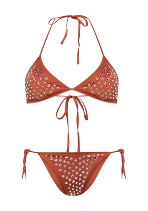 PARAMIDONNA Livia crystal-embellished bikini set - Brown