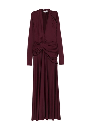 Victoria Beckham twisted long-sleeve dress - Red
