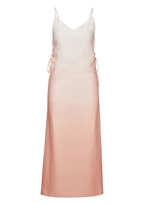 HUGO gradient-effect satin midi dress - Neutrals