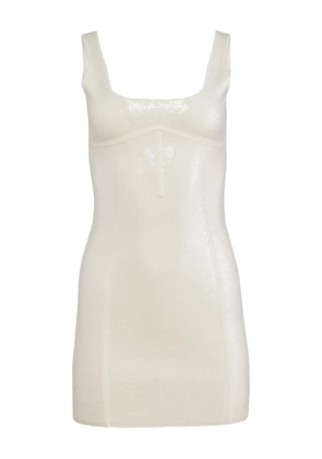 Fleur Du Mal sequin knit mini dress - Neutrals