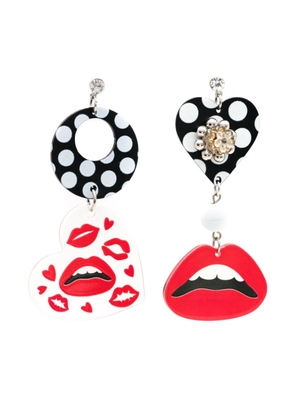 Amir Slama Bijoux lips-motif drop earrings - Black