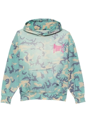 Purple Brand camouflage-print cotton hoodie - Blue