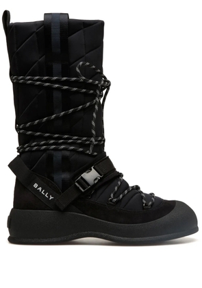 Bally logo-print panelled mid-calf boots - Black