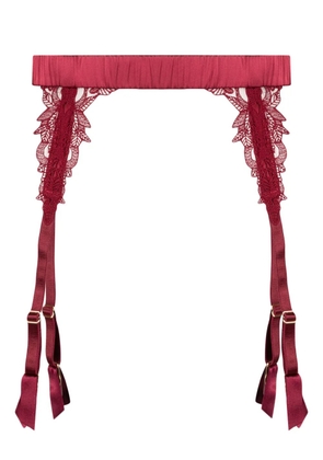 Fleur Of England Gisele silk-blend suspender belt - Red