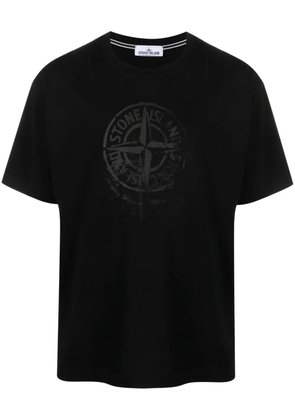 Stone Island Compass-print cotton T-shirt - Black
