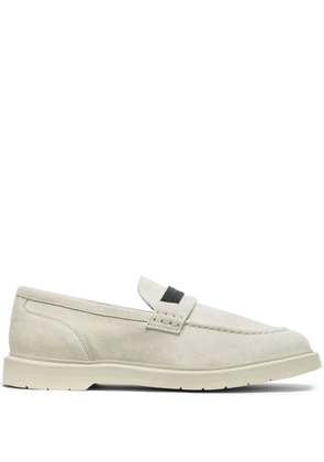 Brunello Cucinelli leather suede loafers - White