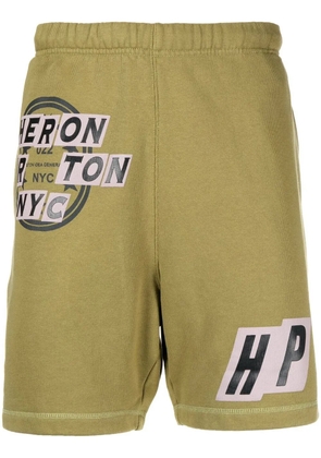 Heron Preston logo-print track shorts - Green