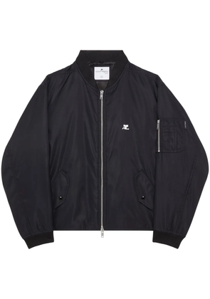 Courrèges logo-embroidered bomber jacket - Black