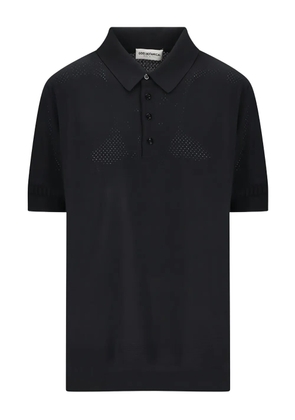 GOES BOTANICAL perforated polo shirt - Black