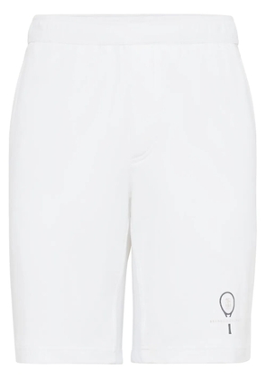 Brunello Cucinelli logo-embroidered cotton shorts - White