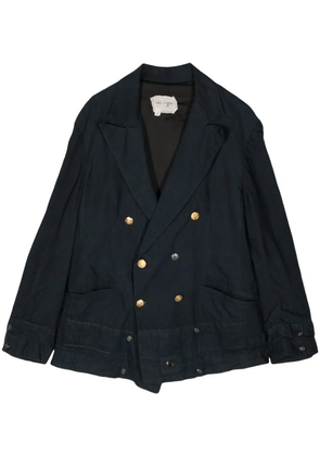 Greg Lauren double-breasted cotton blazer - Blue