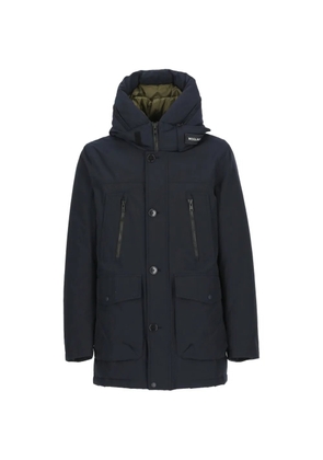 Woolrich logo-patch hooded parka - Blue