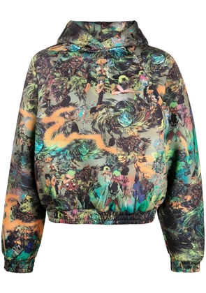 Liberal Youth Ministry patterned pullover hoodie - Green