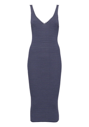 STAUD Dana striped ribbed dress - Blue