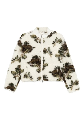 Moncler zip-up shearling-effect jacket - Neutrals