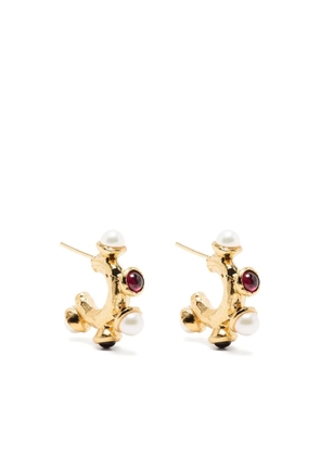 Alighieri 24K gold The Nocturnal garnet and pearl earrings