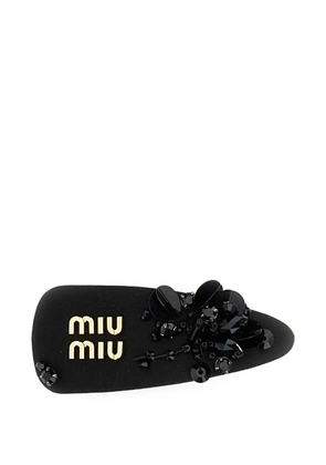 Miu Miu logo-lettering hair clip - Black