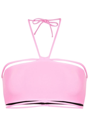Gloria Coelho halterneck string-detail bikini top - Pink