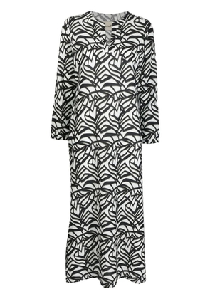 Bambah geometric-pattern print midi dress - Black