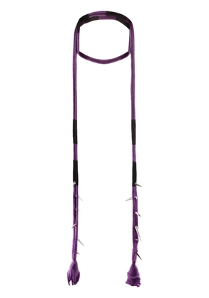 JORDANLUCA spike-embellished thin knit scarf - Purple