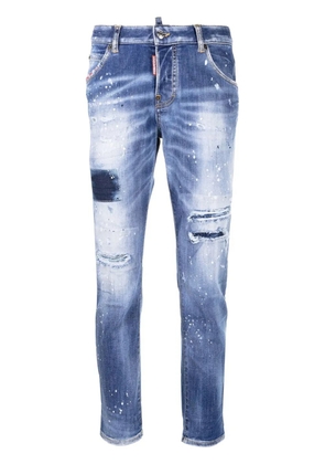 DSQUARED2 low-rise distressed cropped jeans - Blue
