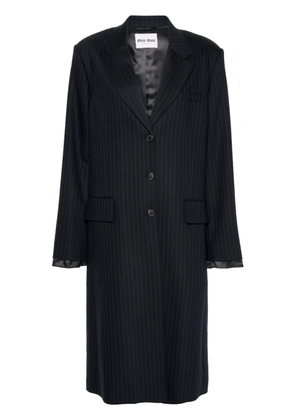Miu Miu single-breasted pinstripe coat - Blue