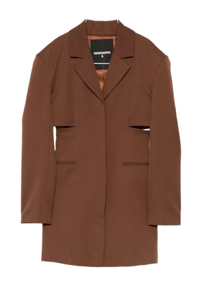 Patrizia Pepe cut-out blazer mini dress - Brown