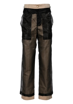 Feng Chen Wang reversible layered trousers - Black