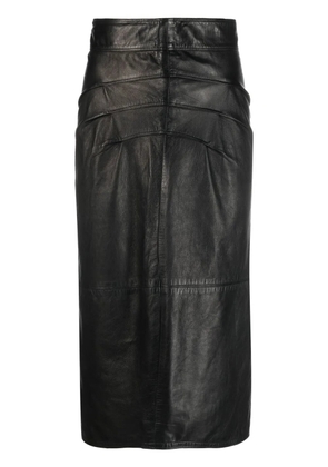 Versace Pre-Owned 1970s leather pencil skirt - Black
