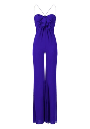 Giambattista Valli bow silk-blend jumpsuit - Blue