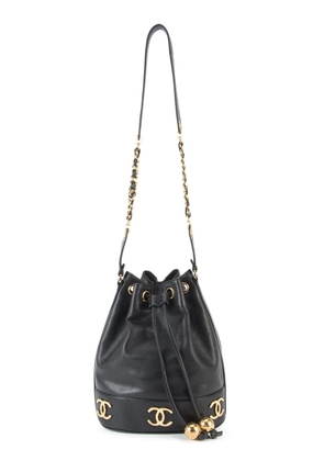 CHANEL Pre-Owned CC drawstring bucket bag - Black