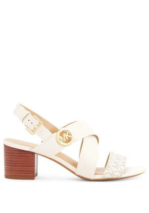Michael Kors Vera logo-plaque leather sandals - Neutrals