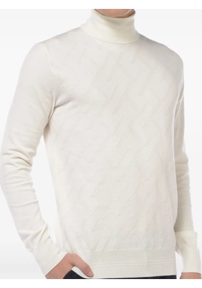 Hosio turtleneck cable-knit sweater - White